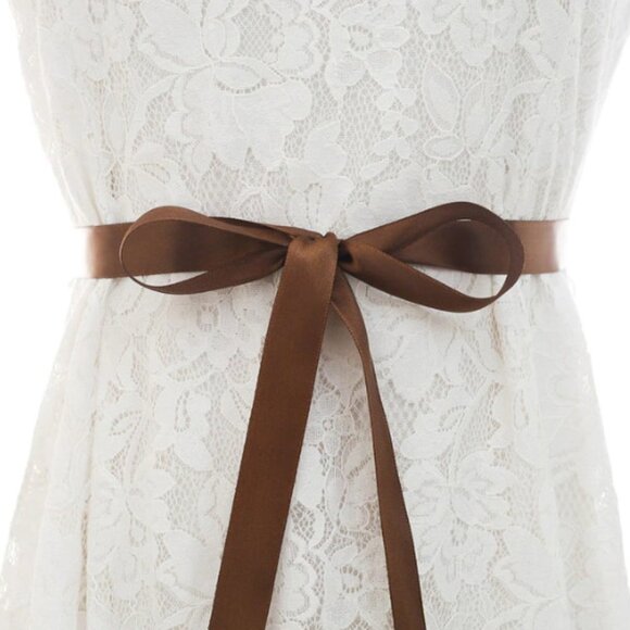 Wedding dress sash satin bow crystals sparkly elegant brand new great condition - Picture 13 of 14